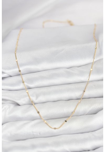 CM 14K Gold Renk Ezme Pul Model 60 cm Kadın Kolye