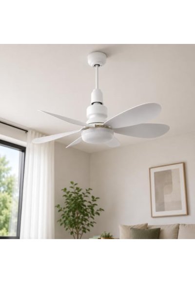 Kumandalı LED Ampul Vantilatör 30W 1550 Lümen, E27 Sabit Duya Uyumlu Tavan Vantilatörü, 3 Işık Modu 3 Pervane Hızı, 46 cm 6 Kanatlı Sessiz Fanlı Lamba, Beyaz