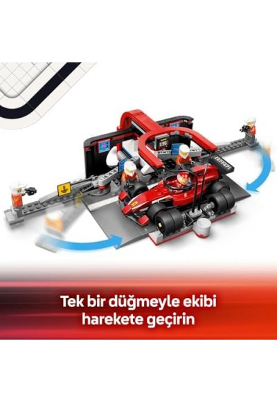 City Ferrari Arabalı F1 Pit Stop ve Pit Ekibi 60443-6 Yaş ve Üzeri Çocuklar için Yarış Arabası İçeren Yaratıcı Oyuncak Yapım Seti, Doğum Günü Hediyesi (322 Parça)