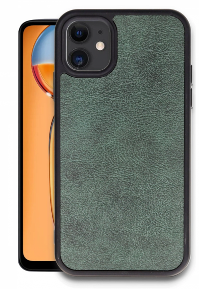 Apple İphone 11 Kılıf Aras Deri Kapak - Koyu Yeşil