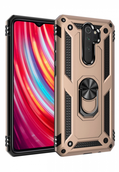 Xiaomi Redmi Note 8 Pro Kılıf Sofya Yüzüklü Silikon Kapak - Gold