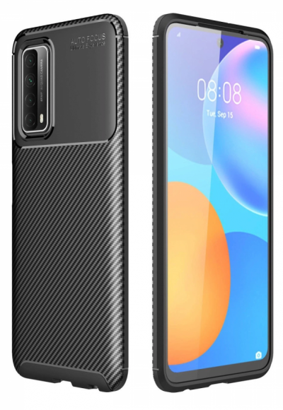 Huawei P Smart 2021 Kılıf Auto Focus Karbon Kapak - Siyah