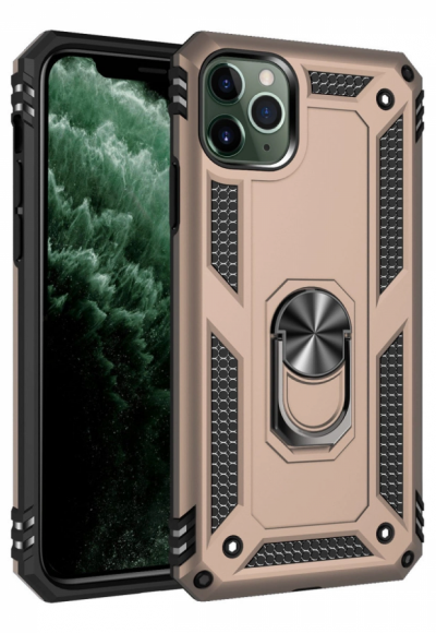 Apple İphone 11 Pro Kılıf Sofya Yüzüklü Silikon Kapak - Gold