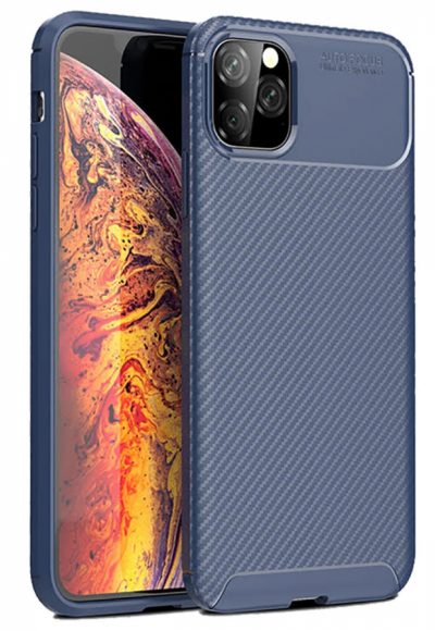 Apple İphone 11 Pro Max Kılıf Auto Focus Karbon Kapak - Lacivert
