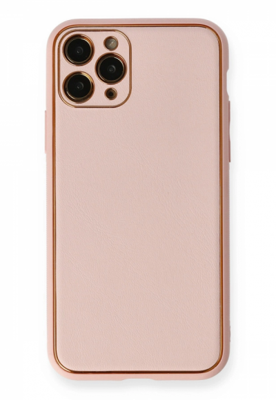Apple İphone 11 Pro Max Kılıf Coco Deri Silikon Kapak - Pembe