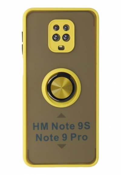 Xiaomi Redmi Note 9 Pro Kılıf Montreal Yüzüklü Silikon Kapak - Sarı