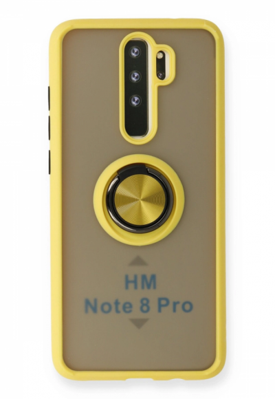 Xiaomi Redmi Note 8 Pro Kılıf Montreal Yüzüklü Silikon Kapak - Sarı