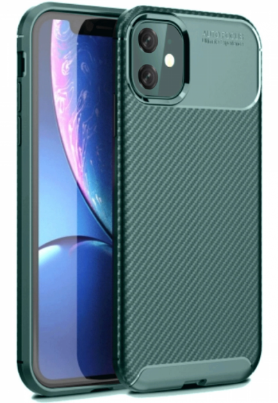Apple İphone 11 Kılıf Auto Focus Karbon Kapak - Koyu Yeşil