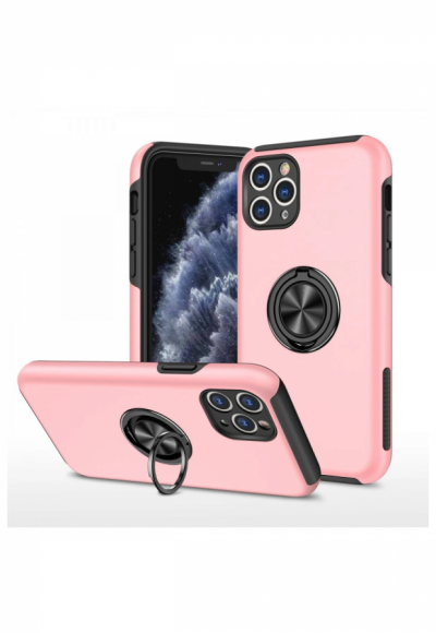 Apple İphone 11 Pro Max Kılıf Elit Yüzüklü Kapak - Pembe