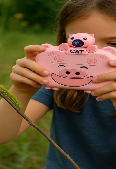 Kameralı Fotoğraf Yazıcısı Pembe Renk