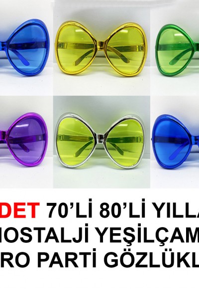 Yeşilçam Retro Parti Gözlükleri 6 Adet