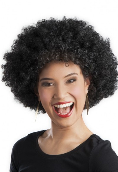 Siyah Renk Kıvırcık Afro Bonus Parti Peruğu