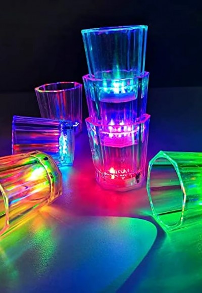 Renkli Led Parlayan Fiber Optik Glow Işıklı Bardak 1 Adet