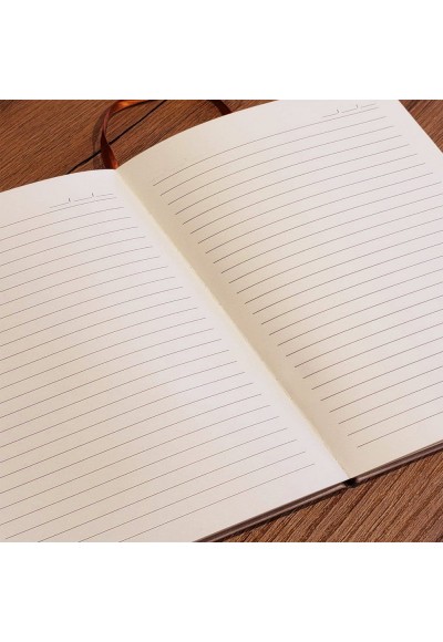 Desenli Gri Renk Deri Defter