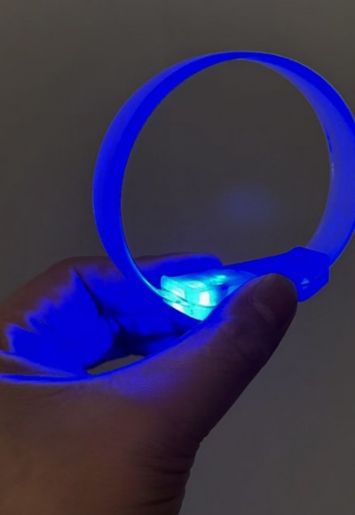3 Modlu Pilli LED Işıklı Esnek Parti Bilekliği Mavi