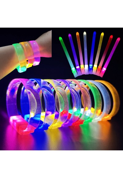 3 Modlu Pilli LED Işıklı Esnek Parti Bilekliği Mavi
