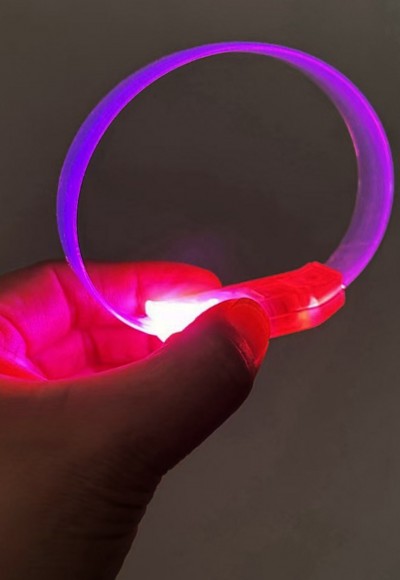 3 Modlu Pilli LED Işıklı Esnek Parti Bilekliği Pembe