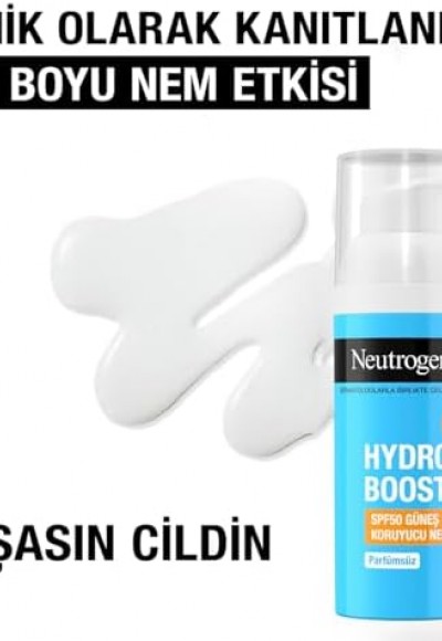 – Nemlendirici Fluid Hydro Boost SPF 50 (50 ml pompalı şişe) — Hyalüronik asit, provitamin B5 ve niasinamid içeren yüz bakımı — Güneş korumalı nemlendirici bakım