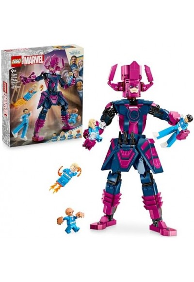ǀ Fantastik Dörtlü, Galactus Yapım Figürüne Karşı 76316-9 Yaş ve Üzeri Çocuklara Süper Kahraman Minifigürü İçeren Yapım Seti, Doğum Günü Hediyesi Fikri (427 Parça)