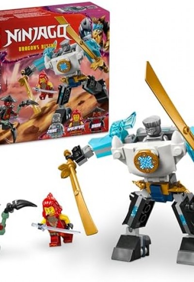 Zane’in Savaş Zırhı Mech’i 71827-6 Yaş ve Üzeri Çocuklar için 3 Minifigürlü Yaratıcı Oyuncak Yapım Seti, Doğum Günü Hediyesi (92 Parça)