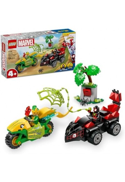 | Spidey ve İnanılmaz Arkadaşları Spin ve Electro Dinozor Aracı Takibi 11198-4 Yaş ve Üzeri Erkek ve Kız Çocuklar için Yaratıcı Oyuncak Yapım Seti (124 Parça)
