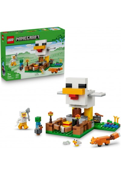 Tavuk Çiftliği 21585-7 Yaş ve Üzeri Çocuklar için Tavuk Sever Minifigürü, Yavru Zombi, Tilki, Soğuk Tavuk ve Civciv İçeren Yaratıcı Oyuncak Yapım Seti, Hediye Fikri (233 Parça)