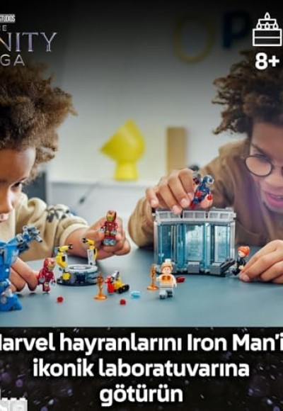 ǀ Iron Man’in Laboratuvarı: Zırh Salonu 76315-8 Yaş ve Üzeri Çocuklara Süper Kahraman Minifigürü İçeren Oyuncak Yapım Seti, Doğum Günü Hediyesi Fikri (384 Parça)